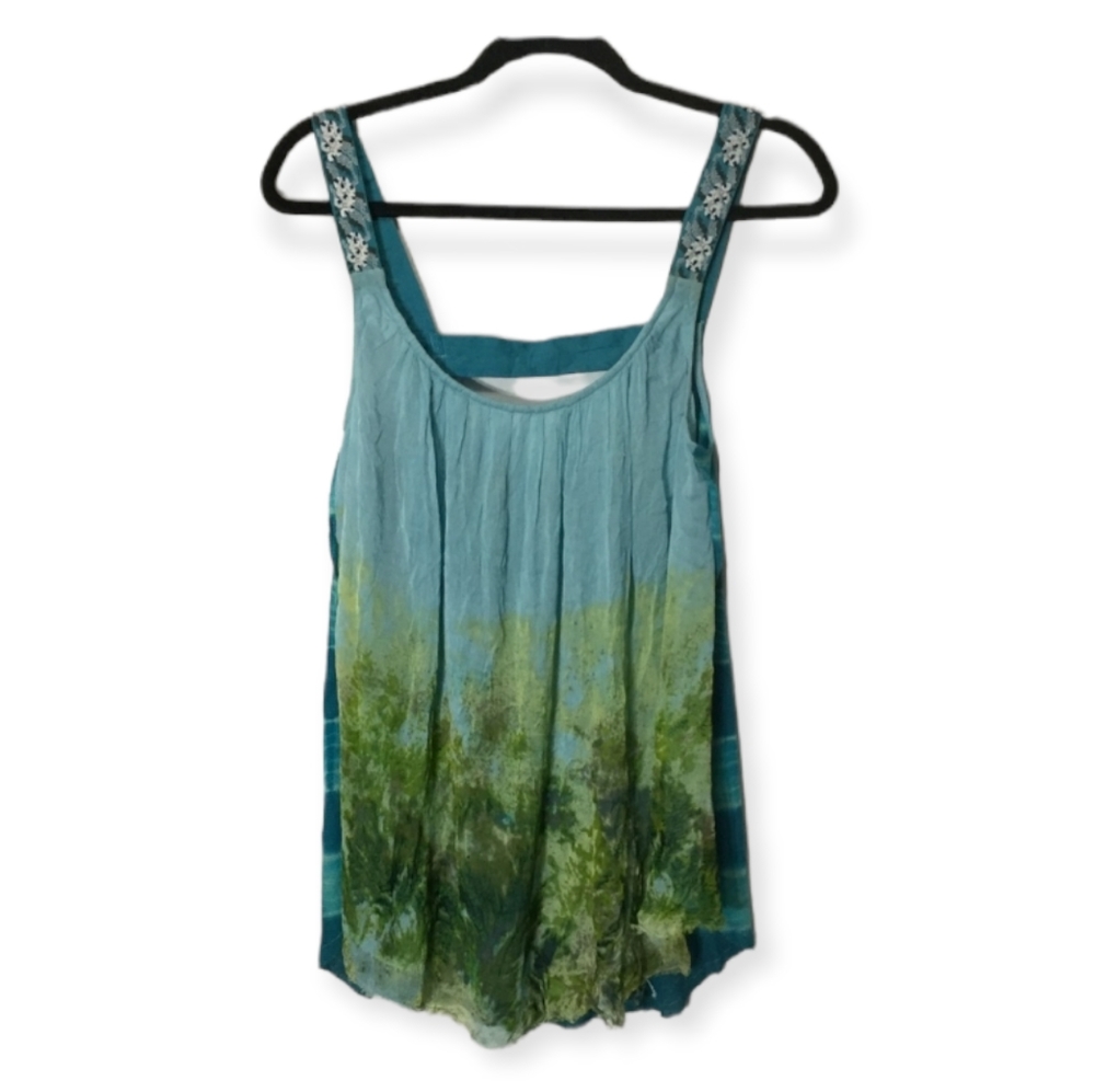 Free People Embroidered Painted Boho Tank